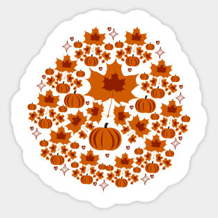 Autumn leaves pumpkin Sticker